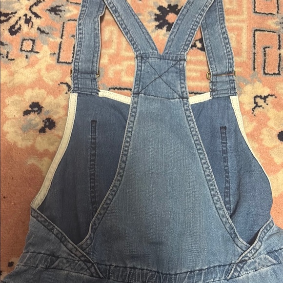 Wilfred Blue Denim Overall Shorts with Relaxed Fit - Picture 6 of 8